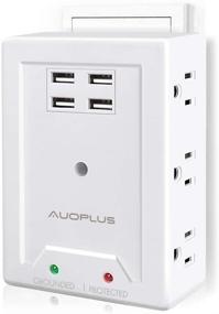 img 4 attached to 🔌 AUOPLUS Multi Plug Outlet Extender with USB - Surge Protector Power Strip for Travel, Home, Office - White, ETL Listed