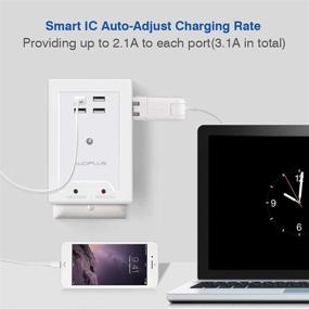 img 2 attached to 🔌 AUOPLUS Multi Plug Outlet Extender with USB - Surge Protector Power Strip for Travel, Home, Office - White, ETL Listed