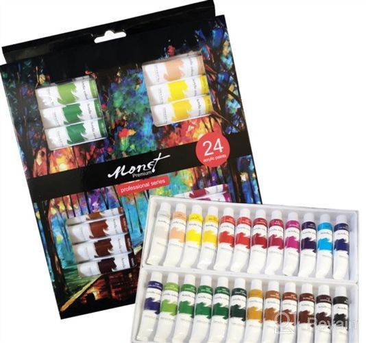 img 1 attached to 🎨 Caliart Acrylic Paint Set: 24-Pack with 12 Brushes - Ideal for Artists, Students, and Beginners! review by Jon Davidson