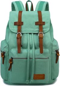 img 4 attached to 🎒 BLUBOON Vintage Leather Backpack - Ideal Rucksack for Casual Daypacks