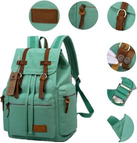 img 2 attached to 🎒 BLUBOON Vintage Leather Backpack - Ideal Rucksack for Casual Daypacks