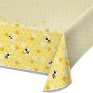 bumblebee baby plastic tablecloth: vibrant multi-color design in 54"x102" – creative converting logo