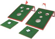 sprawl golf cornhole set - ultimate indoor/outdoor chipping game - golf chip shot yard game with hitting mat for tailgate, party, office, backyard - 2 x 3 ft logo