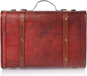 img 3 attached to 🧳 Vintage Style Luggage Suitcase/Trunk, Set of 3 - Vintiquewise QI003068.3 3-Colored