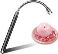 🕯️ usb rechargeable candle lighter with led power display, 360° rotatable and flexible neck, hanging hook included - ideal for lighting candles, camping, gas, bbq logo