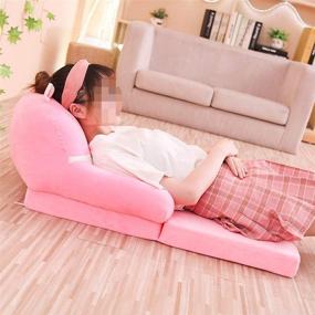 img 1 attached to Olpchee Foldable Plush Children's Sofa Backrest Chair - Cute Cartoon Fox Infant Baby Seat for Living Room Bedroom