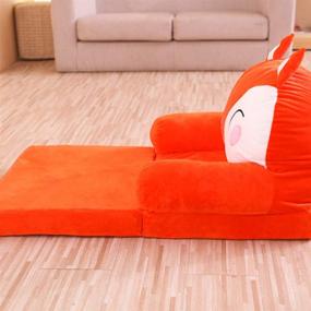 img 3 attached to Olpchee Foldable Plush Children's Sofa Backrest Chair - Cute Cartoon Fox Infant Baby Seat for Living Room Bedroom