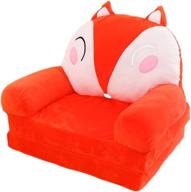 olpchee foldable plush children's sofa backrest chair - cute cartoon fox infant baby seat for living room bedroom logo