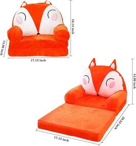 img 2 attached to Olpchee Foldable Plush Children's Sofa Backrest Chair - Cute Cartoon Fox Infant Baby Seat for Living Room Bedroom