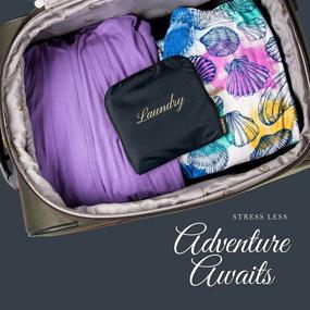 img 1 attached to 🧳 Travel Fanatics Travel Essentials: Waterproof Laundry Bag for Dirty Clothes with Zipper and Drawstring – Navy Blue Travel Accessories