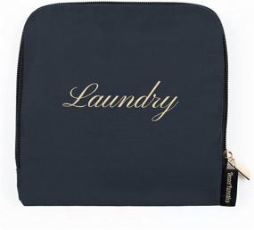 img 4 attached to 🧳 Travel Fanatics Travel Essentials: Waterproof Laundry Bag for Dirty Clothes with Zipper and Drawstring – Navy Blue Travel Accessories