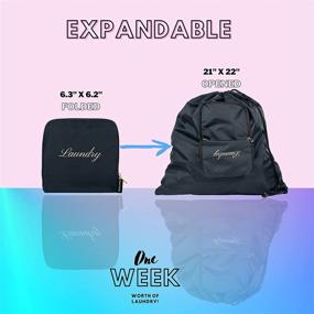 img 2 attached to 🧳 Travel Fanatics Travel Essentials: Waterproof Laundry Bag for Dirty Clothes with Zipper and Drawstring – Navy Blue Travel Accessories