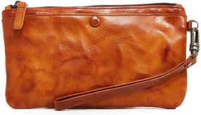 img 4 attached to Ancicraft Womens Wristlet Leather Zippered