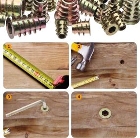 img 2 attached to 🔩 URLWALL 165PCS Threaded Inserts Nuts: Wood Insert Assortment Tool Kit for Furniture Screw-in Nut Wood Inserts Metric Bolt Fastener