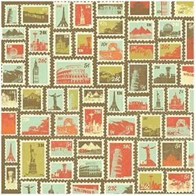 img 1 attached to 🌎 KAREN FOSTER Design World Stamps Scrapbooking Paper - 25 Sheets, 12 x 12: Explore Global Themes in Your Creations