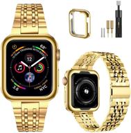 📿 miohhr upgraded version metal bands - solid stainless steel replacement wristbands compatible with apple watch series 6/5/4/3/2/1, iwatch se - 38/40/42/44mm logo