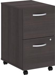 img 4 attached to Bush Business Furniture Studio C 2 Drawer Mobile File Cabinet in Storm Gray: Organize Your Workspace with Style and Mobility