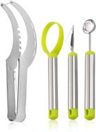 🍉 gayisic watermelon slicer cutter set - fruit carving knife kit, stainless steel fruit corer cutter for ice cream melon slicing logo