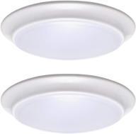 lit-path led flush mount ceiling light fixture, dimmable 7 inch 11.5w 900 lumen, aluminum housing plus pc cover, etl qualified (5000k, 2-pack) logo