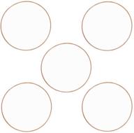 fasdu set of 5 rose gold metal floral hoop wreath macrame hoop rings - ideal for dream catcher and diy crafts (rose gold, 12 inch) logo