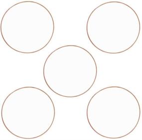 img 1 attached to Fasdu Set of 5 Rose Gold Metal Floral Hoop Wreath Macrame Hoop Rings - Ideal for Dream Catcher and DIY Crafts (Rose Gold, 12 inch)