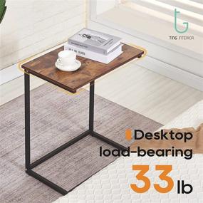 img 1 attached to 🪑 Ting Interior C Table: Space-Saving Sofa Side Table for Small Spaces - Dark Walnut, Industrial Style