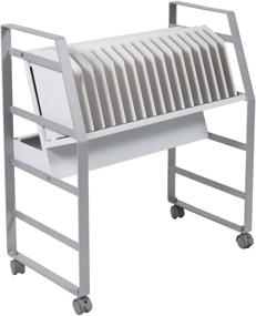 img 4 attached to Convenient and Efficient 16 Tablet/Chromebook Open Charging Cart - Easily Store and Charge Devices