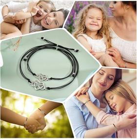 img 4 attached to 👩 Shonyin Wish Bracelets Mommy and Me Matching - Separation Anxiety Present for Preschool and Kindergarten: Mother and Daughter Bracelets