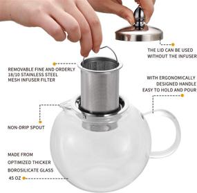 img 3 attached to 🌺 Effortless Blooming Flower Teapot: Hiware Removable Microwavable Stovetop for a Refreshing Tea Experience