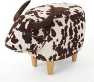 🐄 christopher knight home bessie patterned velvet cow ottoman: stylish brown milk cow/natural design logo