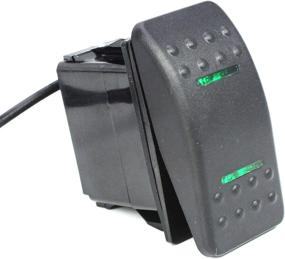 img 4 attached to 12V SPDT On-Off-On 3 Position X-Haibei Waterproof Rocker Switch with 4 Pin Green LED Light - Ideal for Marine Boats, Cars, and More