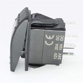 img 1 attached to 12V SPDT On-Off-On 3 Position X-Haibei Waterproof Rocker Switch with 4 Pin Green LED Light - Ideal for Marine Boats, Cars, and More