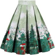 dressever women's vintage a-line printed pleated flared midi skirts: classic style with a modern twist logo