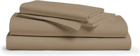 img 3 attached to 🛏️ 600TC 100% Cotton Taupe California King Sheet Set - 4-Piece Long-Staple Combed Cotton Sheets for Bed - Breathable, Soft & Silky Sateen Weave - Fits Mattress Up to 18'' Deep Pocket