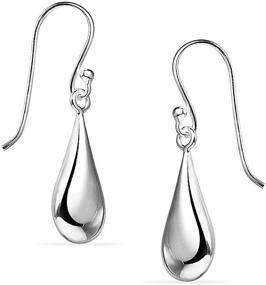 img 3 attached to 💧 Sleek Silverline - Polished Sterling Silver Teardrop Dangle Earrings