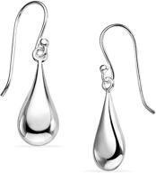 💧 sleek silverline - polished sterling silver teardrop dangle earrings logo