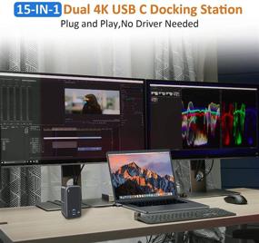 img 3 attached to ✨ USB C Docking Station Dual Monitor for MacBook Pro: 15in, 2 USB C Laptop Dock with Dual 4K HDMI Display, 6 USB A, USB C, SD&Micro SD, LAN, 87W PD 3.0 - Compatible with MacBook Pro Air