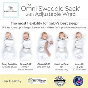 img 2 attached to 👶 Omni Swaddle Sack for Newborns - Small Size 0-3 Months, Gray Stars Pattern, Wrap with Arms Up Sleeves and Mitten Cuffs