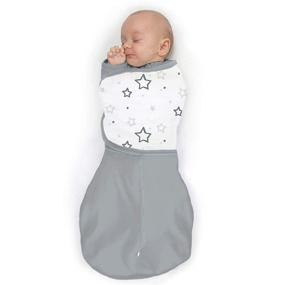 img 4 attached to 👶 Omni Swaddle Sack for Newborns - Small Size 0-3 Months, Gray Stars Pattern, Wrap with Arms Up Sleeves and Mitten Cuffs