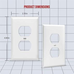 img 3 attached to 🔌 Enerlites Duplex Wall Plates Kit 10 Pack White - 1-Gang 4.50"x2.76" Unbreakable Polycarbonate Thermoplastic Outlet Covers for Electric Receptacles, 8821-W