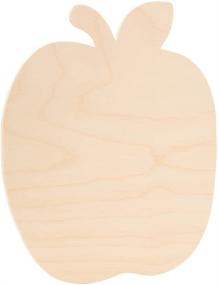 img 1 attached to 🍎 Pack of 3 Unfinished Large Wooden Apple Cutouts, 8.5 x 9.5 Inch, Shapes by Woodpeckers