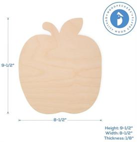 img 3 attached to 🍎 Pack of 3 Unfinished Large Wooden Apple Cutouts, 8.5 x 9.5 Inch, Shapes by Woodpeckers