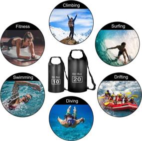 img 2 attached to 🎒 INNVO Dry Bag: 20L Waterproof Backpack for Camping, Fishing, Hiking, and Water Sports - Black