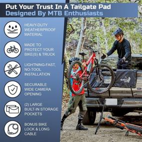 img 2 attached to 🚲 Ultimate Weatherproof Tailgate Bike Pad Rack - XL Camera Opening, 54-inch Wide - Carries 5 Bikes: Mountain, E-Bikes, BMX, Road & Cruiser Bikes