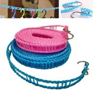 👚 set of 2 portable nylon clothesline windproof travel laundry line - indoor outdoor camping home hotel use - random color (includes 3m & 5m clothesline ropes) logo
