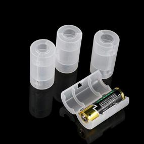 img 1 attached to Zerone 4pcs AA to C Cell Battery Conversion Adapter Holder Switcher Converter Cases Box - White