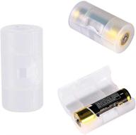 zerone 4pcs aa to c cell battery conversion adapter holder switcher converter cases box - white logo