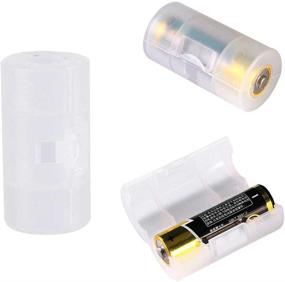 img 4 attached to Zerone 4pcs AA to C Cell Battery Conversion Adapter Holder Switcher Converter Cases Box - White