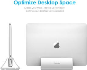 img 3 attached to 💻 LENTION Aluminum Vertical Desktop Stand: Space-Saving Hub for MacBook Air / Pro, iPad Pro, Surface Book, Chromebook, and More (Silver)