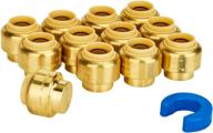 🔩 sungator 12-pack push fit pex end cap: 1/2-inch push-to-connect plumbing fittings with disconnect clip - lead free brass for copper & cpvc logo